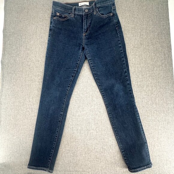 Gap 1960 True‎ Skinny Jeans 27 waist Regular Cotton Blend Low Rise Dark Blue - Picture 2 of 12